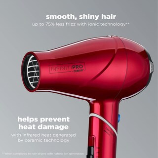 Foto 3 | Foto 3 | Secador De Pelo Infinitipro By Conair De 1875 W Con Motor De Ca Compacto Con Mango Plegable Giratorio Color Rojo