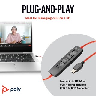 Foto 4 | Foto 4 | Auriculares Con Cable Poly Blackwire 3220 Con Cancelación De Ruido Usb-c - Venta Internacional.