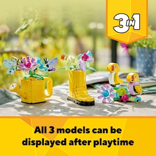 Foto 5 | Foto 5 | Lego Creator 3en1 31149 Flores En Regadera Bloques De Construcción Para Niños Y Niñas Set De Jugetes Convertibles En Bota De