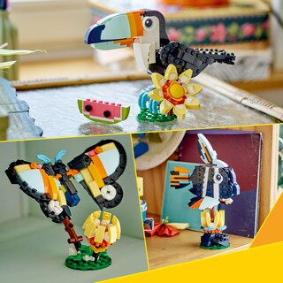 Foto 3 | Foto 3 | Lego Creator 3en1 Fauna Salvaje: Tucán Tropical Figura Se Convierte En Mariposa De Juguete O Modelo De Pez Regalo Para Amantes