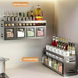 Foto 5 | Foto 5 | Especiero De Cocina Grkjgytech De Aluminio De Doble Capa 35 Cm Gris - Venta Internacional.