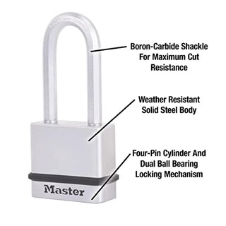 Foto 8 | Foto 8 | Master Lock M530xkadlhccsen - Candado De Cuerpo De Acero Macizo Con Grillete Encogido  5 Cm De Ancho