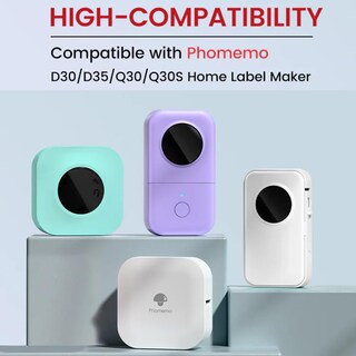 Foto 4 | Foto 4 | Recambio De Cinta Adhesiva Phomemo D30 D35 Negro Sobre Blanco 15 Mm X 6 M - Venta Internacional.