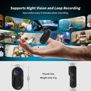 Foto 5 | Foto 5 | Cámara De Acción Deportiva 1080p Mini Body Con Grabación De Audio Y Vídeo - Venta Internacional.