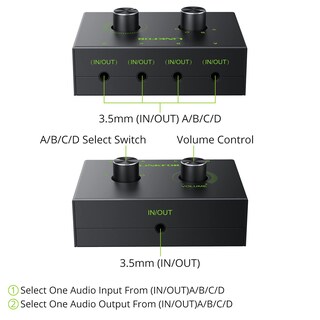 Foto 2 | Foto 2 | Conmutador De Audio Para Estéreo De 4 Puertos De 3 5 Mm Con Control De Volumen - Venta Internacional.