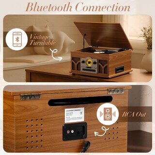 Foto 3 | Foto 3 | Tocadiscos Retrolife 10 En 1 Con Reproductor Inalámbrico De Cd Y Cassette - Venta Internacional.