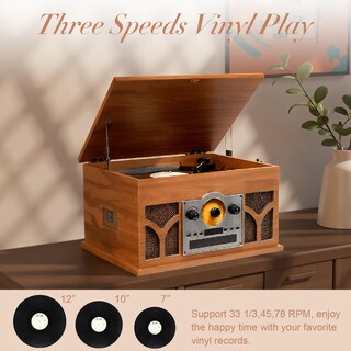 Foto 6 | Foto 6 | Tocadiscos Retrolife 10 En 1 Con Reproductor Inalámbrico De Cd Y Cassette - Venta Internacional.