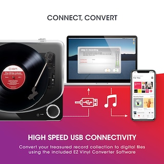 Foto 5 | Foto 5 | Tocadiscos Ion Max Lp Negro Convertidor De Vinilo De 3 Velocidades Usb - Venta Internacional.