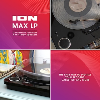 Foto 7 | Foto 7 | Tocadiscos Ion Max Lp Negro Convertidor De Vinilo De 3 Velocidades Usb - Venta Internacional.