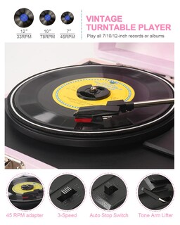 Foto 4 | Foto 4 | Tocadiscos De Vinilo De Acuarela Tanlanin Con Control De Agudos Y Bajos - Venta Internacional.