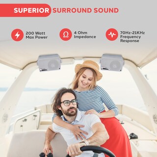 Foto 4 | Foto 4 | Set De Altavoces Para Exteriores Pyle Plmr24 De 3 5 Pulgadas Y 200 W 3 Vías Blanco - Venta Internacional.