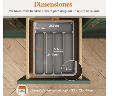 Foto 2 | Foto 2 | Xtellar Organizador De Cubiertos Bandeja Cubiertos Cajon Cubertero Para Cajón Para Menaje