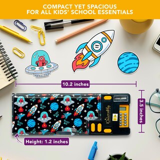 Foto 4 | Foto 4 | Estuche Para Lápices Con Espacio Decorativo Desplegable Calculadora Y Sacapuntas - Venta Internacional.