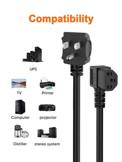 Foto 3 | Foto 3 | Cable De Alimentación Cablecreation 1 8 M 18 Awg Nema 5-15p A Iec320 C13 - Venta Internacional.