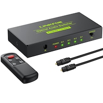 Conmutador Óptico Para Toslink Digital 4x1 Con Cable Y Control Remoto - Venta Internacional.