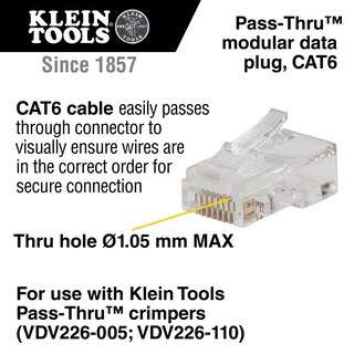 Foto 2 | Foto 2 | Enchufes De Datos Modulares Klein Tools Vdv826-729 Rj45-cat6 Paquete De 20 - Venta Internacional.