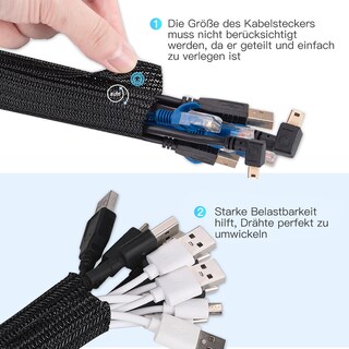 Foto 2 | Foto 2 | Funda Para Cables Agptek Cable De Gestión De Cables De 3 05 M Negro - Venta Internacional.