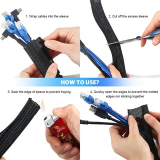 Foto 6 | Foto 6 | Funda Para Cables Agptek Cable De Gestión De Cables De 3 05 M Negro - Venta Internacional.