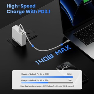 Foto 2 | Foto 2 | Cargador De Pared Rápido Charge Usb C De 140 W Pd3.1 - Venta Internacional.