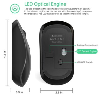 Foto 5 | Foto 5 | Ratón Inalámbrico Joyaccess 2.4g 2400 Dpi Para Ordenador Portátil - Venta Internacional.
