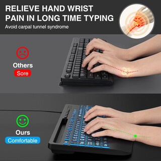 Foto 4 | Foto 4 | Teclados De Ordenador Sablute Letra Grande Retroiluminados Usb Con Cable - Venta Internacional.