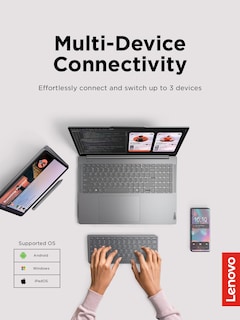 Foto 2 | Foto 2 | Teclado Bluetooth Inalámbrico Lenovo Para Varios Dispositivos Delgado Gris Hierro - Venta Internacional.