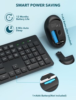 Foto 5 | Foto 5 | Teclado Y Ratón Inalámbricos Wisfox Para Pc Ordenadores Portátiles Windows Y Mac - Venta Internacional.