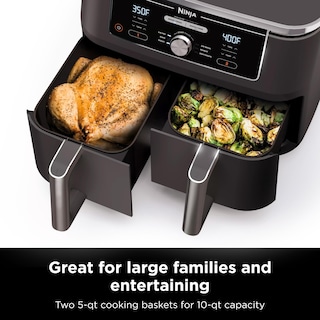 Foto 3 | Foto 3 | Ninja Freidora De Aire Foodi 10 Qt 6 En 1 Dualzone Xl Con 2 Cestas Independientes Para Freír Match Cook Y Smart Finish Par