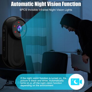 Foto 5 | Foto 5 | Obest Cámara Deportiva Mini Cámara De Acción Visión Nocturna 1080p Wearable Action Body Cam Kit De Cámara Para Collar De Masc