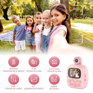 Foto 5 | Foto 5 | Fundeer Cámara Digital Para Niños Mini Cámara Para Niños Cámara Infantil Con Tarjeta Sd De 32 Gb Y 5 Rollos De Papel Térmico,p