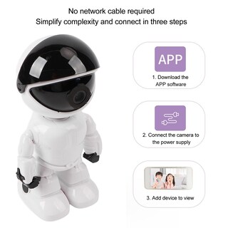 Foto 6 | Foto 6 | Fockety Cámara De Seguridad Para El Hogar Aplicación Wifi Cámara Robot Astronauta 1080p Control Remoto Interactivo Cámara De