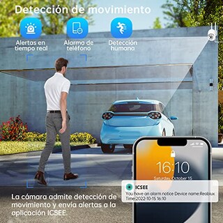 Foto 4 | Foto 4 | Reobiux Pan Tilt Cámara De Seguridad Wifi Hd 1080p Cámara De Seguridad Exterior/interior Con Visión Nocturna Y Detección De Mov