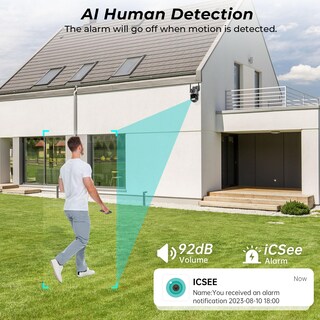 Foto 4 | Foto 4 | Reobiux Cámara De Seguridad Exterior 2k 4mp Cámara De Seguridad Wifi De Doble Lente Con Alarma Cámara De Seguridads Inalámbric