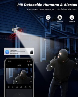 Foto 6 | Foto 6 | Reobiux 4g Lte Camara De Seguridad Exterior 4mp Sin Wifi Cámaras De Seguridad Con Panel Solar Zoom 10x Pir Detección Visión