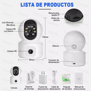 Foto 2 | Foto 2 | Starcat Cámara De Seguridad Hd De 4 Mp Con Visión Nocturna Seguimiento Automático Voz Y Vigilancia De 360°soporta Wifi Y Bluet