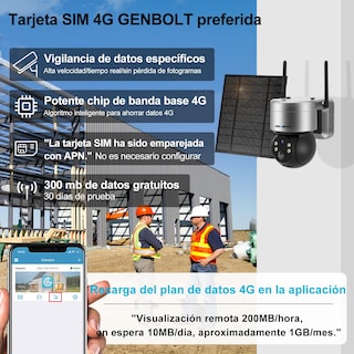 Foto 2 | Foto 2 | Genbolt 3g/4g Lte 2k Cámara Vigilancia Exterior Solar Con Sim  Pir Cámara Inalámbrica Sin Wifi Con Batería  Ip Cámaras Seguridad