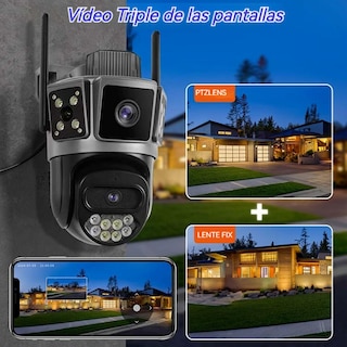 Foto 2 | Foto 2 | Aoso Cámara De Seguridad Exterior Sirenas De Altos Decibelios 2k 6mp Triple Lente Wifi 2.4g&5g Camara De Seguridad Con Visión N