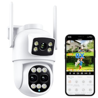Foto 1 | Foto 1 | Reobiux 3 En 1 Doble Lente & Zoom 8x Camara De Seguridad Exterior 4k/8mp Camaras De Seguridad Con Visión Nocturna Color Seguim