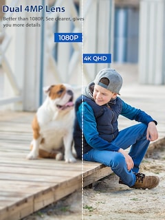 Foto 3 | Foto 3 | Reobiux 3 En 1 Doble Lente & Zoom 8x Camara De Seguridad Exterior 4k/8mp Camaras De Seguridad Con Visión Nocturna Color Seguim