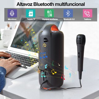 Foto 5 | Foto 5 | Bocina Bluetooth Altavoz Portátil Impermeable Ipx6 Mini Bocina De Rgb Sonido Estéreo Tws Batería De 5200 Mah Larga Reproducc