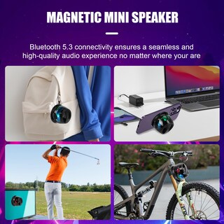Foto 4 | Foto 4 | Selwatty Altavoz Magnético Bluetooth Soporte Magnético Para Teléfono Con Bluetooth Con Luz Rgb Y Efecto De Sonido Envolvente 3
