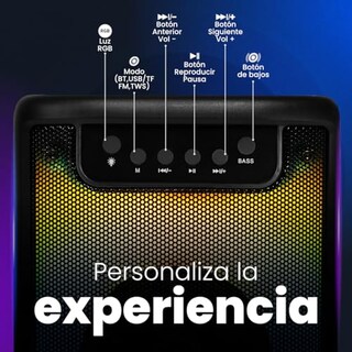 Foto 2 | Foto 2 | Vorago Ksp-205 Bocina Karaoke Bluetooth 5.3 10w Potencia Luces Rgb Tecnología Tws Usb/microsd/fm/aux Batería 4h Micrófono