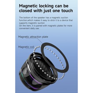 Foto 3 | Foto 3 | Hounyoln - Bocina Bluetooth Magnética Portátil Multifuncional G200 Con Luces Rgb Multicolor Efecto De Sonido Envolvente 3d S