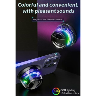 Foto 5 | Foto 5 | Hounyoln - Bocina Bluetooth Magnética Portátil Multifuncional G200 Con Luces Rgb Multicolor Efecto De Sonido Envolvente 3d S