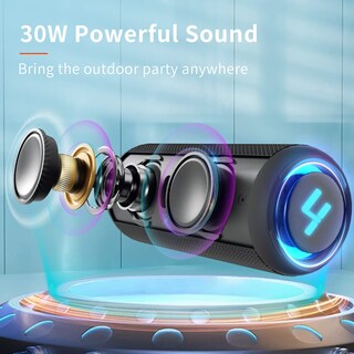Foto 2 | Foto 2 | Heysong Bocina Bluetooth 5.3 30w Para Fiestas Luz Rgb Altavoz Portátil Impermeable Ipx6 Aux Micro Sd tf Tarjeta Usb Stéreo