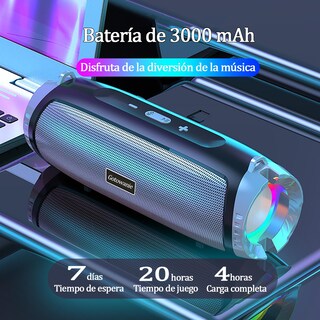 Foto 2 | Foto 2 | Gotowanie Bocina Bluetooth Portátil 10w Altavoz Inalámbrico Bluetooth 5.0 Con Sonido Estéreo Y Subwoofer Luces Rgb Dual Audi