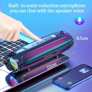 Foto 3 | Foto 3 | Gotowanie Bocina Bluetooth Portátil 10w Altavoz Inalámbrico Bluetooth 5.0 Con Sonido Estéreo Y Subwoofer Luces Rgb Dual Audi