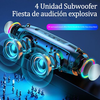 Foto 4 | Foto 4 | Gotowanie Bocina Bluetooth Portátil 10w Altavoz Inalámbrico Bluetooth 5.0 Con Sonido Estéreo Y Subwoofer Luces Rgb Dual Audi