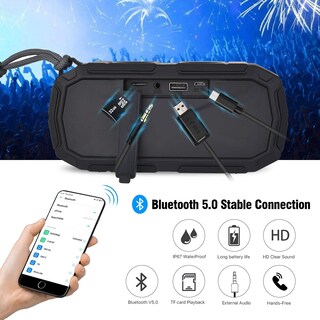 Foto 4 | Foto 4 | Límite-mx Bocina Bluetooth 5.0 Portátil Duales Altavoces Bluetooth Portátil Con Sonido Estéreo Hd Ipx7 Impermeable Compatible