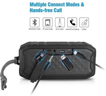 Foto 5 | Foto 5 | Límite-mx Bocina Bluetooth 5.0 Portátil Duales Altavoces Bluetooth Portátil Con Sonido Estéreo Hd Ipx7 Impermeable Compatible